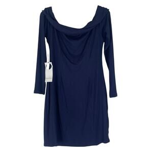 Privacy Please Revolve Off Shoulder Mini Dress in Navy Blue Size Large NWT
